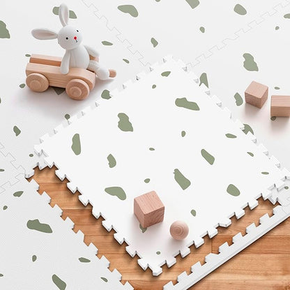 Baby Foam Play Mat-72”x 48” Baby Playmat,6-Piece Interlocking Foam Floor Tiles,Waterproof Crawling Mat,Puzzle Mat for Infants and Toddlers,Non Toxic Play Mat for Baby Tummy Time Mat(Spot)