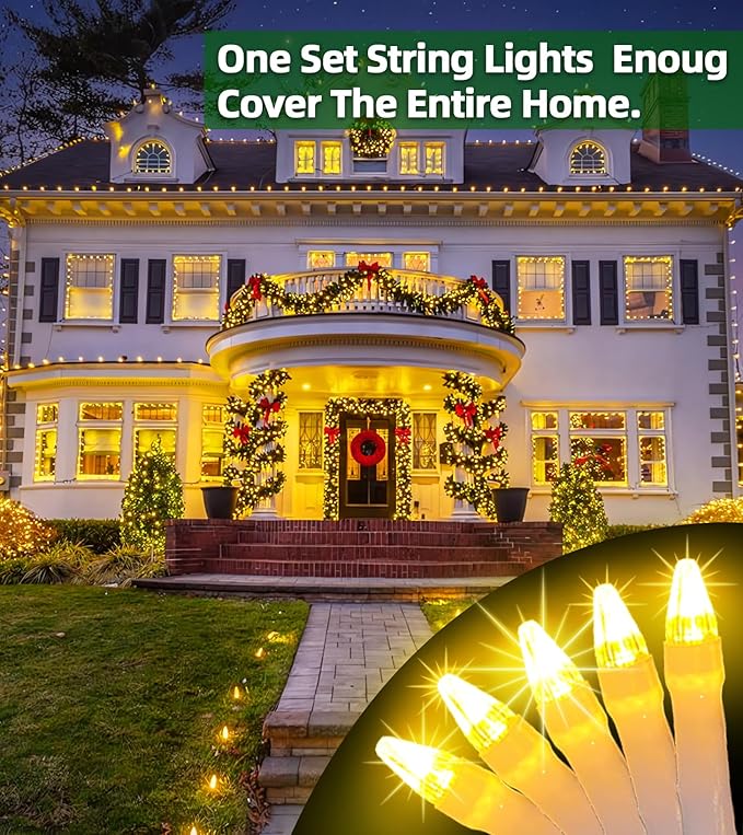 750 LED 246FT Christmas Lights Outdoor, Super Long Waterproof Christmas String Lights with 8 Modes, Christmas Tree Lights with Timer Memory for Fence Garden Xmas Wedding Party Decor Warm White