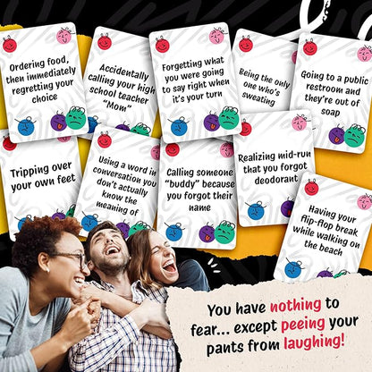 Fear Stack – What Freaks Out Your Family? A Fun Family Game for Adults and Kids | Includes 184 Cards, 4 Whiteboards, and 4 Markers | Great for Grandkids and Friends
