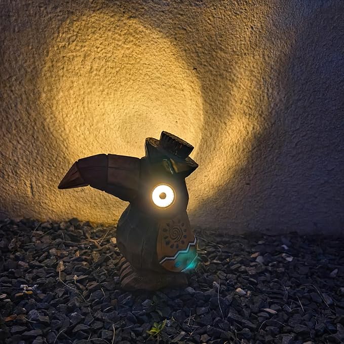 Solar Tiki Statue-WoodWoodpecker Bird-Garden Hawaiian - Solar Outdoor Light Garden Sculptures & Statues Totem Pole Bar Outdoor Patio Pool Yard Summer Decorations