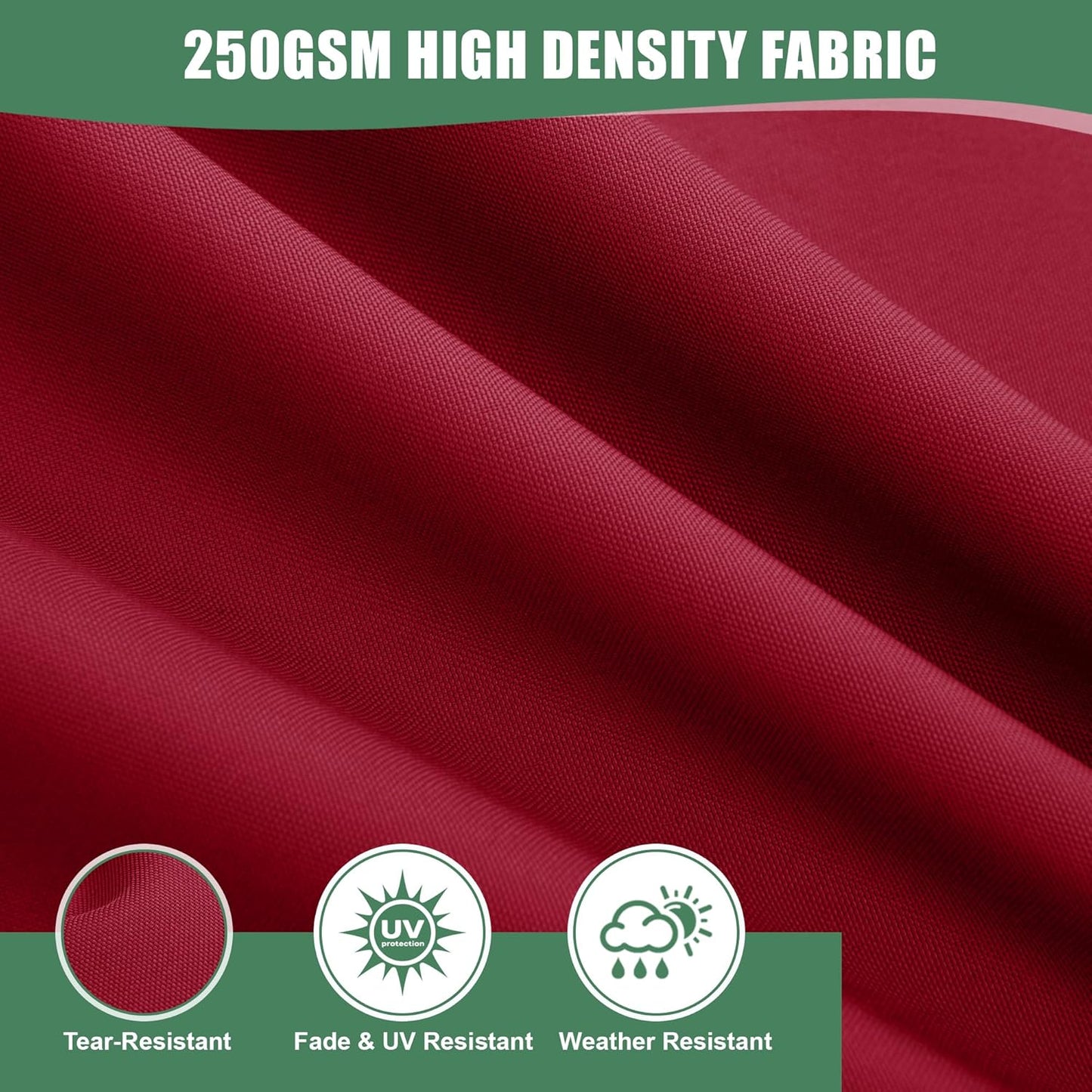 Chaise Lounge Cushions Outdoor Set of 4 - Waterproof and Fade Resistant Sun Lounger Replacement Cushions - Patio Lounger Pads with Removable Cover for Pool, Deck, Lawn, 80 x 26 x 3 Inch, Red