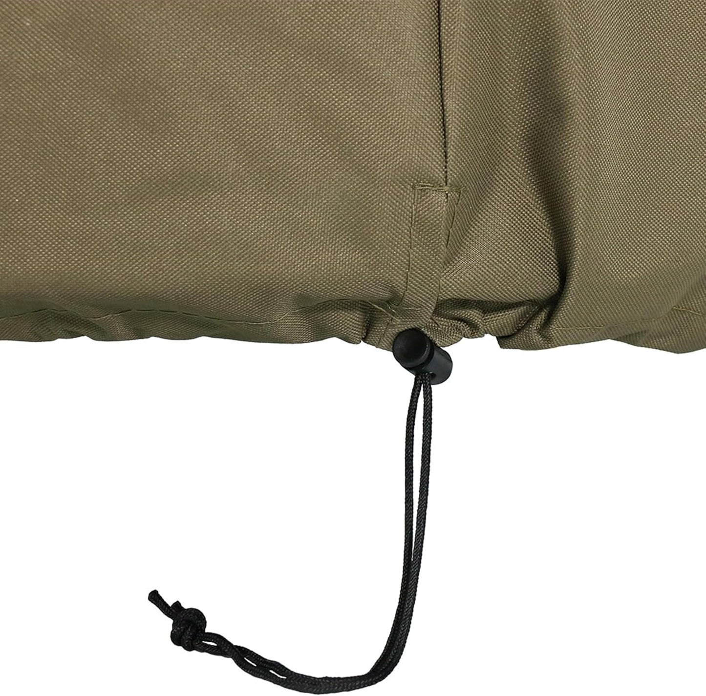 Sunnydaze Round Outdoor Fire Pit Cover - Heavy-Duty 300D Polyester and PVC with Drawstring Closure - Khaki - 36-Inch