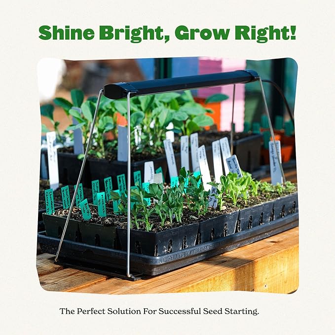 Epic Gardening Seed Starting Grow Light – Full-Spectrum LED with Adjustable Height for Indoor Seedlings | Energy-Efficient, Long-Lasting Light with Timer (Small)
