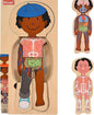 Kidzlane African American Boy Wooden My Body Puzzle for Toddlers and Kids - 29 Piece Girls Anatomy Puzzle - Anatomy for Kids, Skeleton Toys for Ages 3 Plus