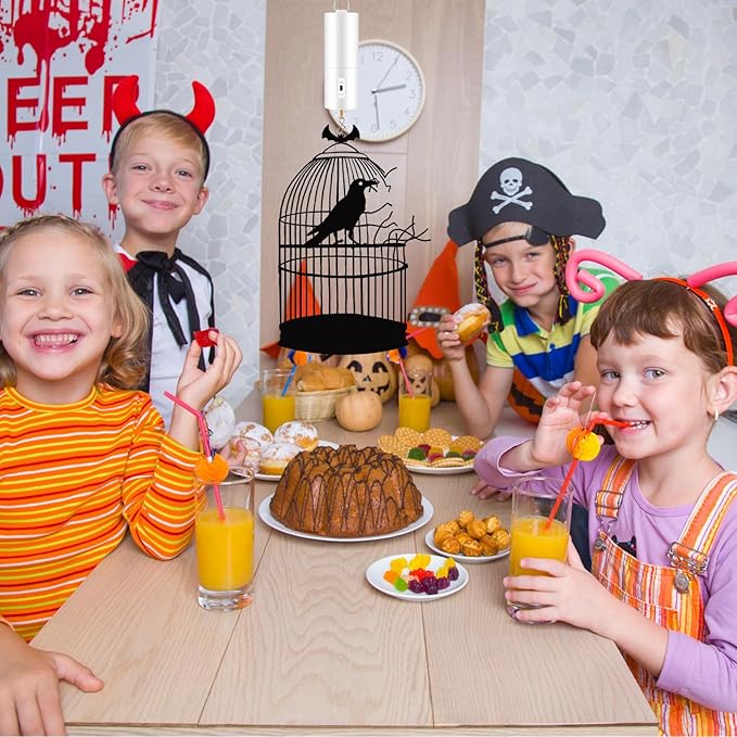 Therwen 6 Pcs Ornament Spinner Battery Operated Wind Spinner Motor Rotator Disco Ball Motor Outdoor Hanging Ornament for Halloween Mardi Gras Decoration, No Battery(White)