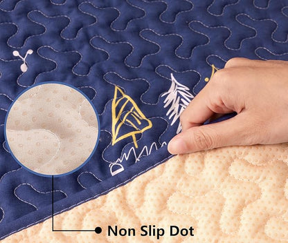 Machine Washable Baby Play Mat 63x43”, Baby Playpen Mat Extra Large, Foldable Baby Play Mats for Infants, Toddler Playing Rug Pad, Non Slip Crawling Mat for Floor Dark blue-bear