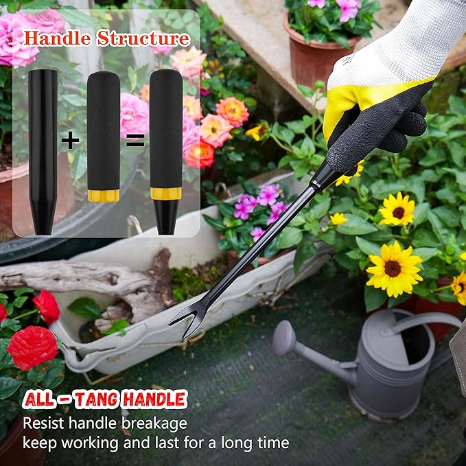 Weeding Tool - Heavy Duty Stainless Steel Weed Remover Tool for Precise Root Weed Removal, Efficient Weed Puller Tool for Garden and Lawn Care