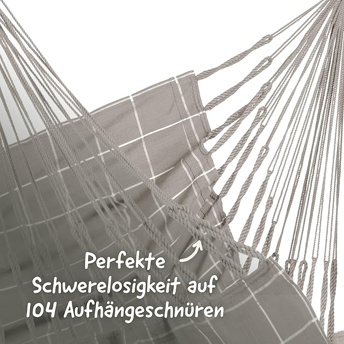 LA SIESTA® - Large Comfort Domingo Hammock Swing Chair - Weather & Tear Resistant Hanging Hammock Chair - Indoor Outdoor Hammock Chair Swing - Patio Porch Bedroom Hanging Chair - Max 285 Lbs, Almond