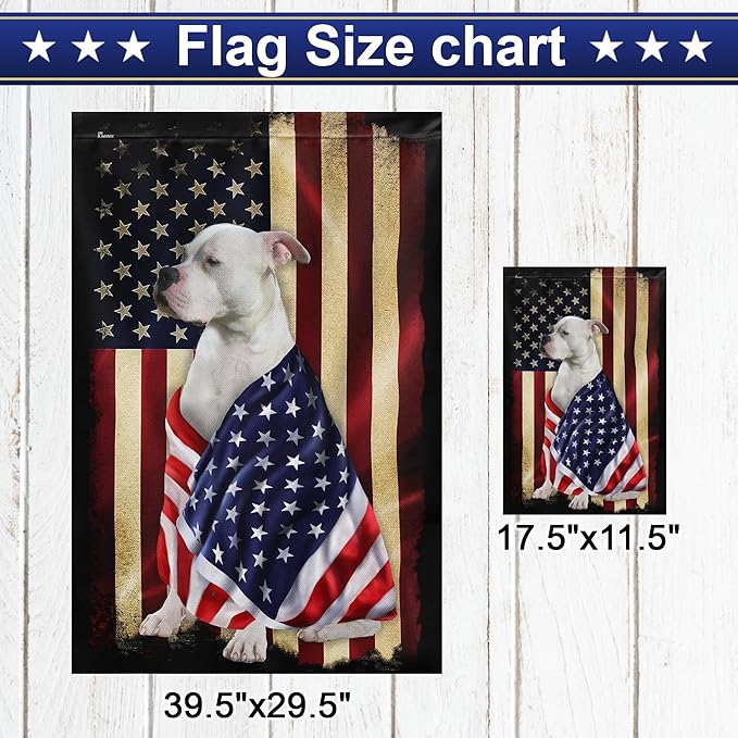 FLAGWIX American Bulldog House Flags, Dog Decor Flag - 4th of July Decorations for Home, Yard Decor, House Flag 30x40 - Patriotic Dog Decor, Double Sided, Heavy Duty Canvas Flag Indoor Outdoor