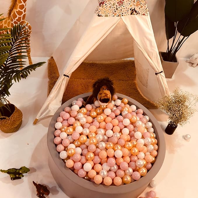 Realhaha Ball Pit Balls 50 100 200 500 Play Balls Plastic Balls for Baby Girls Toddlers Kids Play Tent Pool Playhouse Playpen Party Decoration