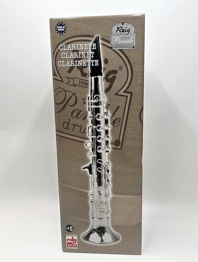 My First Toy Clarinet for Kids in Silver Finish with Standard Keys is a Great Learning Kid Toy Instrument and Teaching Tool for Children Ages 3+ BPA Free.
