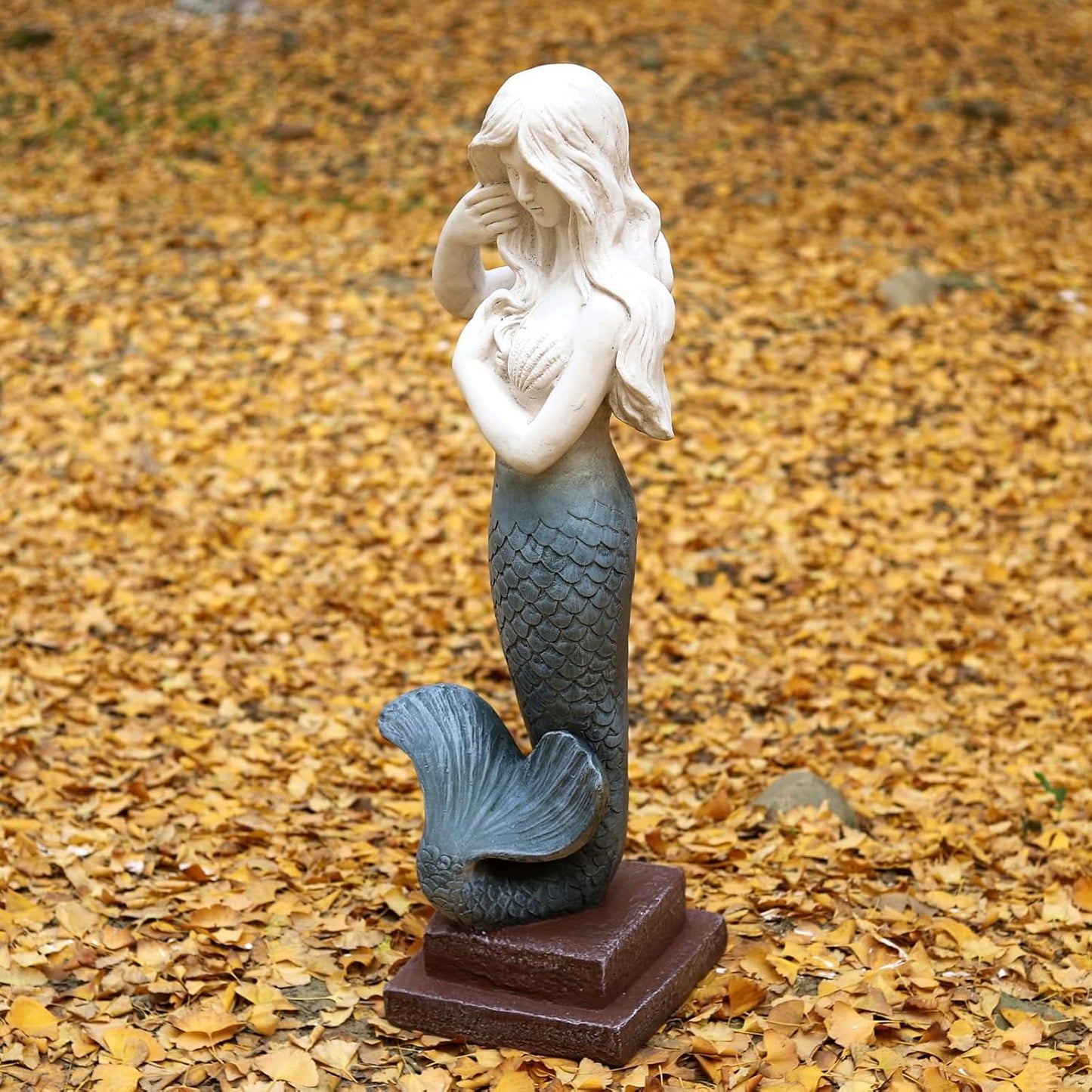 Mermaid Statue Large Size 37 Inch Magnesium Oxide Sculpture Indoor Outdoor Garden Patio Yard Lawn Porch Decor