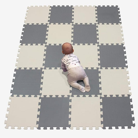 YIMINYUER® 20 Tiles (30cm×30cm×1cm Each Tile) Baby Soft Puzzle Play Mats, Kids Thick EVA Foam Floor, Toddlers & Children's Soft Interlocking Mat R10R12G301020