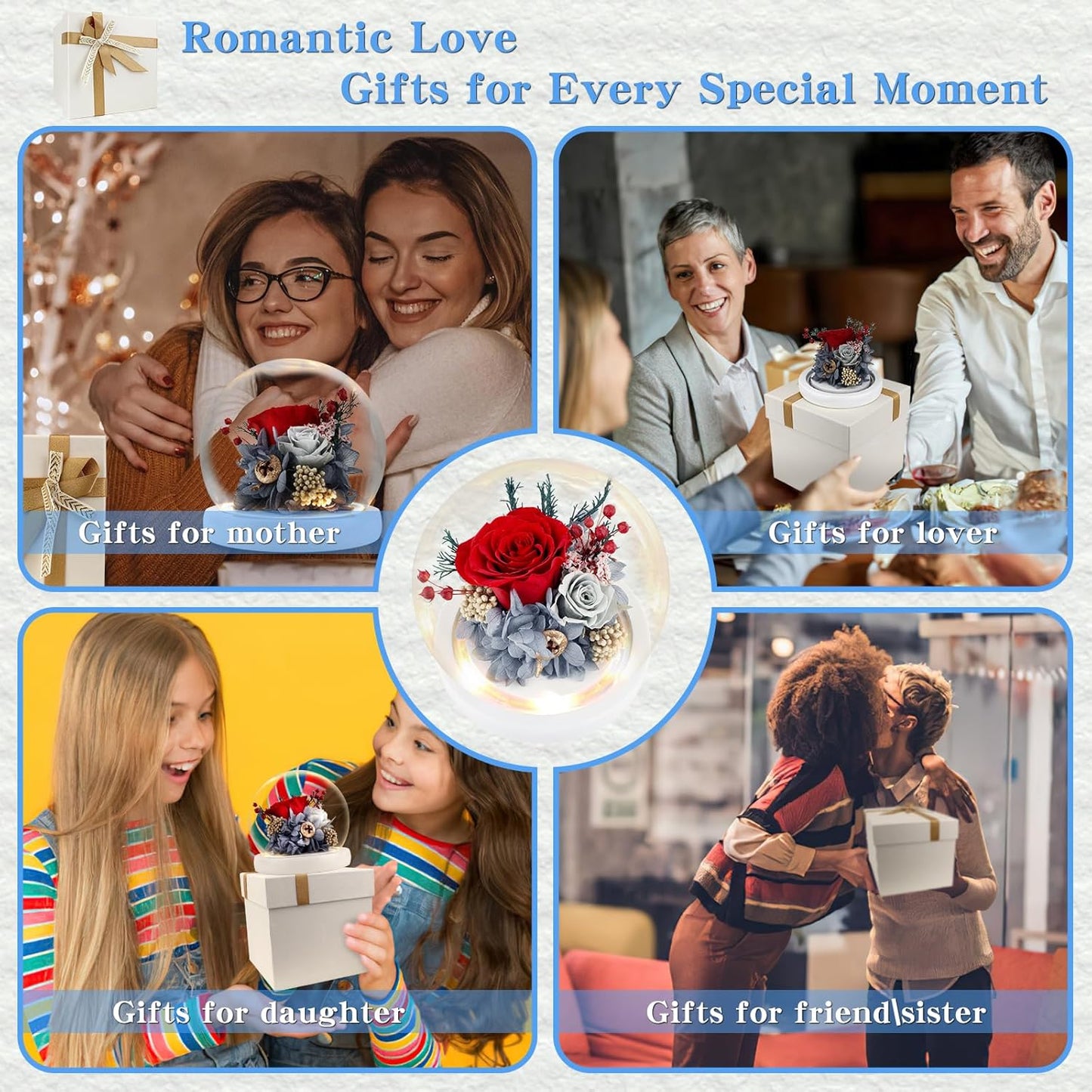 Flowers, Roses Gift – Fresh & Preserved Roses That Last Forever – Delivery to Show Love – Ideal Birthday Gift for Women, Unique for Mother’s Day & Christmas – Long-Lasting Forever Flowers