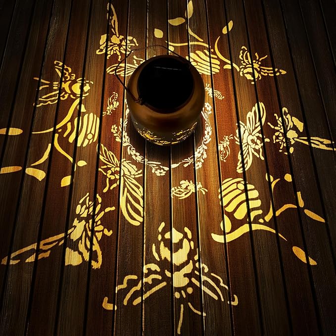 Gifts for Mothers Day Women Mom Grandma Solar Lantern Outdoor Waterproof Bee Garden Decor Hanging Solar Lights Yard Decorations Outdoor, Birthday Gifts for Mom, Backyard, Patio, Porch