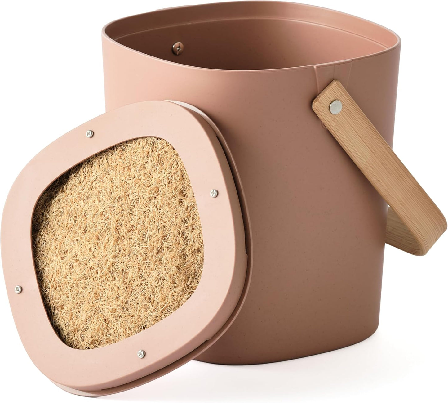 Bamboozle - 1 Gallon Compost Bin, Comes with Hemp-Based Filter, Sustainable Materials, Indoor Countertop Composter, Home & Garden Supplies, Terracotta