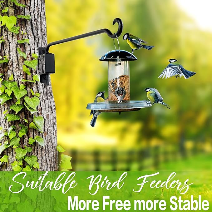 Qiang Ni Swivel Plant Hanger Bracket: Bird Feeder Hanger for Outdoor Wall Mount (16 - B-2pcs, 16 Inch)