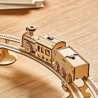 3D Wooden Puzzles Little Truck Train Model Kits Includes Engine & Track, Brainteaser and Puzzle for Christmas/Birthday,Gifts for Adults and Teens to Build Combination