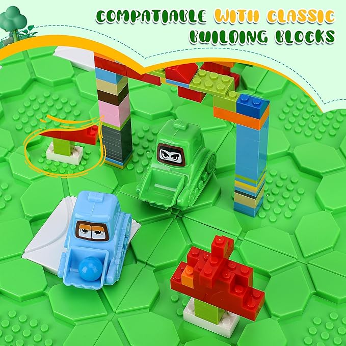 STEM Logic Road Builder Toys: Board Games Toys for 5 Year Old Kids Montessori Brain Teaser Puzzles Educational Learning Activities Toy for Kid Ages 3 4 6-8 12 Boys Girls Gifts (Green, 50PCS)