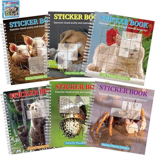 6 Pcs Paint by Sticker Books for Kids Ages 4-8 - Sticker by Number Activity Books with 48 Animals Dogs Cats Pictures Fun Art Puzzle Crafts for Toddlers Ages 3-5 Girls Boys Birthday Gift