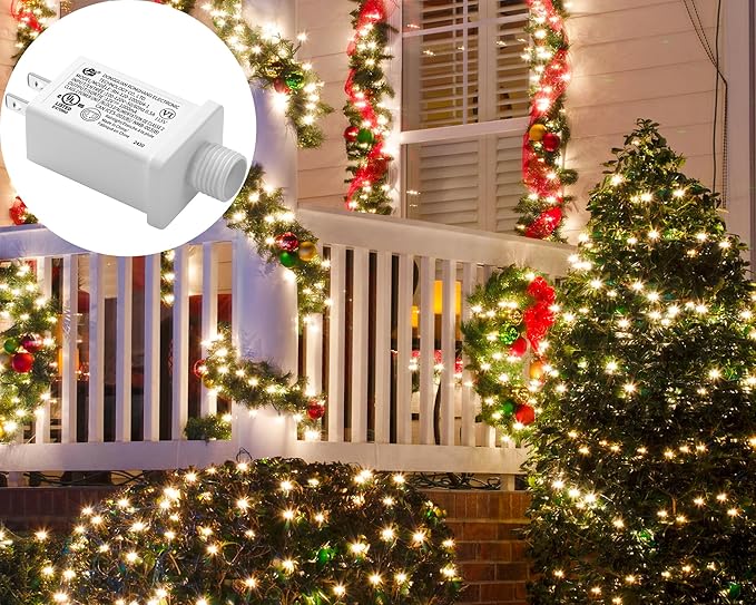 Replacement Yard Inflatable Adapter Power Supply Adaptor - 12V 1.0A 1Pcs - Inflatable Plug Replacement Class 2 Power Supply - White - for Christmas Tree Light/Thanksgiving Yard Blow Up Decorations