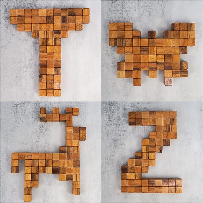 BSIRI Pentominoes Board Logic Puzzle Desk Toys Brain Games Cube Magic Educational Teaser Challenging Gift Intelligence Mind Kids Wooden Strategy Christmas Supplies Box Master Smart Boy Classroom