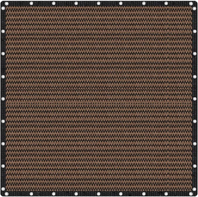 VICLLAX Shade Fabric Sun Shade Cloth Privacy Screen with Grommets for Patio Garden Pergola Cover Canopy 16x16 FT, Mocha