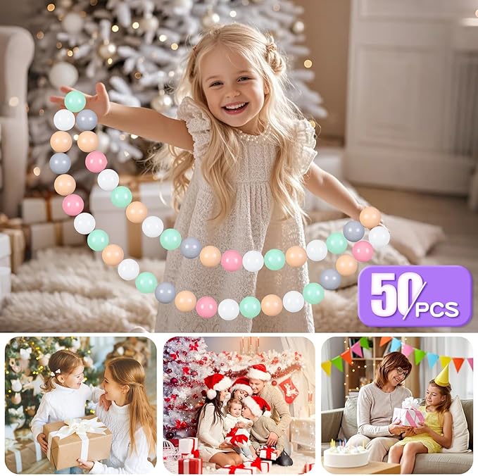 GOGOSO Balls for Ball Pit - Plastic Ball for Toddlers, Baby Kids Ball Pool Decoration 50 100 200 300 500 1000 (6 Colors, 50 Balls)