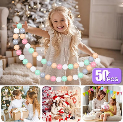 GOGOSO Balls for Ball Pit - Plastic Ball for Toddlers, Baby Kids Ball Pool Decoration 50 100 200 300 500 1000 (6 Colors, 50 Balls)