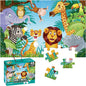 Jumbo Floor Puzzle for Kids Ages 3-5,48-Piece Preschool Learning Development Toys Large Floor Puzzle for Toddlers&Kids Ages 4-8 Years Old, Best Gift for Boys and Girls (3 x 2 Feet) (Animal)