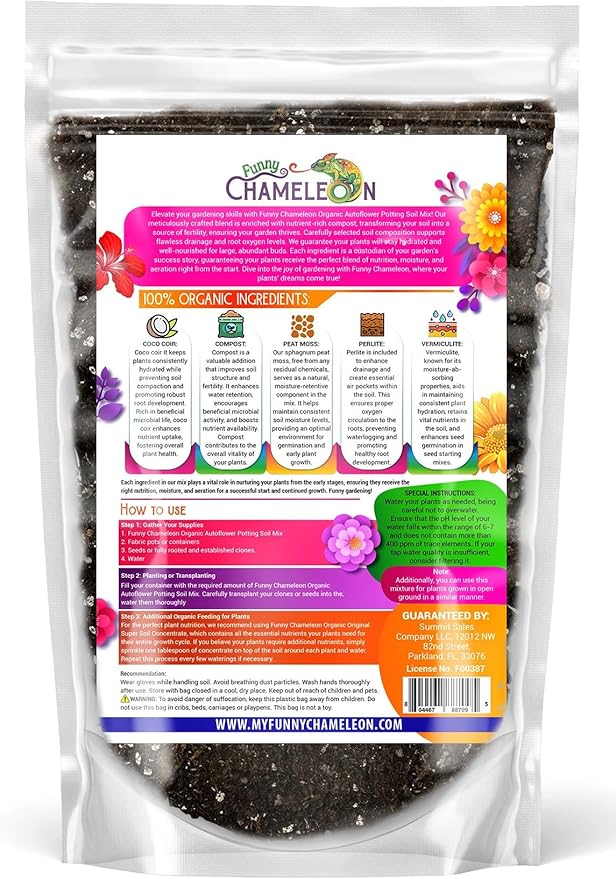 Organic Autoflower Potting Soil Mix – Ready-to-Use Living Soil, No Fertilizers Needed – Balanced Nutrients, Light Texture, Excellent Drainage, Boosts Germination & Root Growth (2 QUARTS)