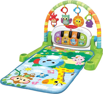 winfun Jungle Pals Kick N Play Musical Mat for Babies 0+ | Tummy Time & Lay Play Modes | Light-Up Piano, Detachable Toys, Rattles | Sensory Development Baby Playmat | CPS Stage 1 | Gift Idea