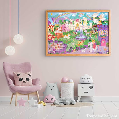 BONNYCO Giant Floor Puzzles for Kids of Fantasy Castle with 48 Large Pieces. Jumbo Puzzle 36.2 x 24.4 in, Gifts for Girls and Boys, Educational Kids Toys Ages 2-8