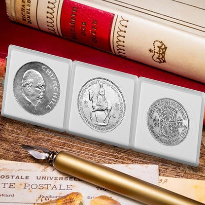 60 Pcs Coin Holders for Collectors, Clear Coin Cases with 5-Size Sponge Gaskets 20/25/30/35/40mm, Plastic Coin Slabs and Coin Protectors for Silver Dollar Collectors Collection Supplies, White