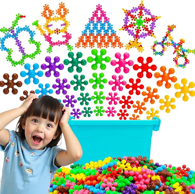 Kids Building STEM Toys for 3 4 5 6+ Year Old Boy Girl Birthday Gift, 300PCS Educational Interlocking Discs Building Blocks for Kids Ages 3-5 4-8 5-7 Preschool Classroom Manipulatives Creative Games
