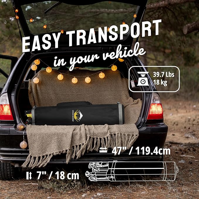 CROWN SHADES 10x10 Pop Up Canopy with 1 Side Wall - Beach Tent with One Push Setup - Outdoor Sun Shade for Events, Parties, Camping - Gazebo with STO-N-Go Cover Bag (Orange)