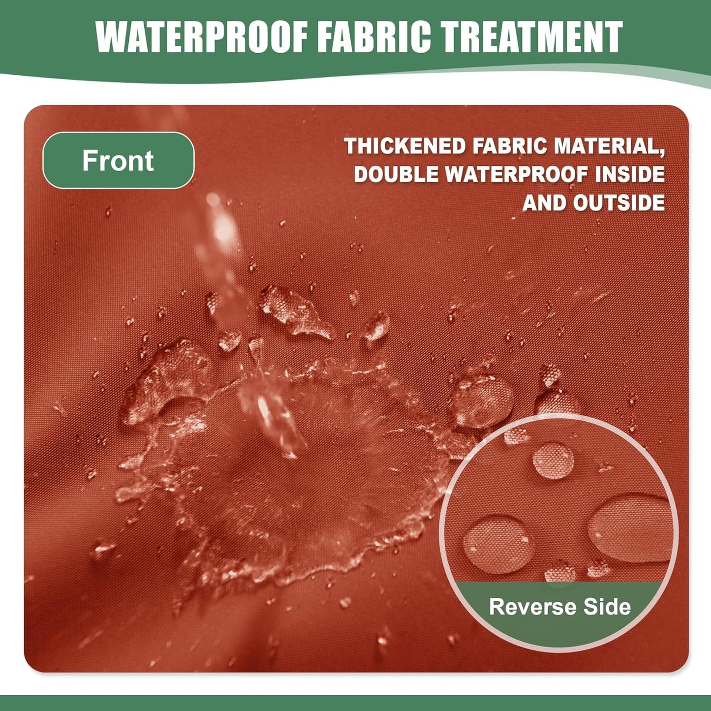 Chaise Lounge Cushions Outdoor Set of 4 - Waterproof and Fade Resistant Sun Lounger Replacement Cushions - Patio Lounger Pads with Removable Cover for Pool, Deck, 72 x 21 x 3 Inch, Rust