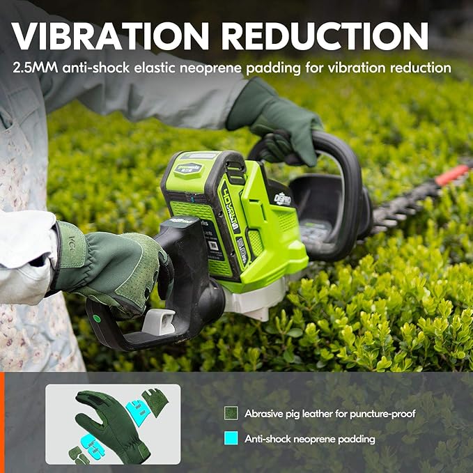 Vgo... 1-Pair Ladies' Synthetic Leather Gardening Gloves, Puncture-proof, Thornproof, Durability & Anti-shock Work Gloves, Touchscreen (Size M, Green, SL7471)