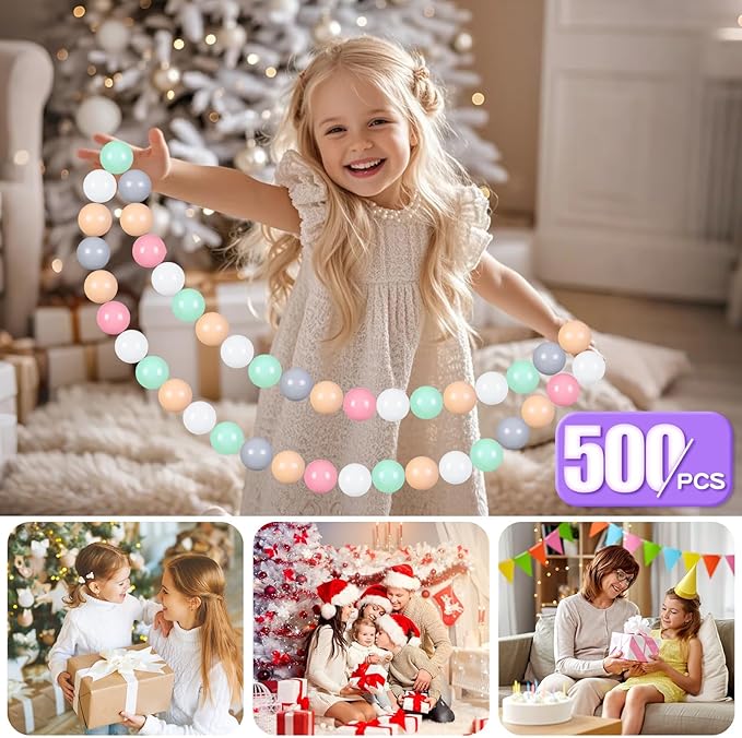 GOGOSO Balls for Ball Pit - Plastic Ball for Toddlers, Baby Kids Ball Pool Decoration 50 100 200 300 500 1000 (6 Colors, 500 Balls)