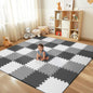 36Pcs Baby Play Mat for Floor, Foam Floor Tiles for Kids with Interlocking, Squares Foam Puzzle Carpet for Playroom,Crawling Rug for Babies 6-12 Months,Toddlers,11.8*11.8*0.6In Each,Grey White Black