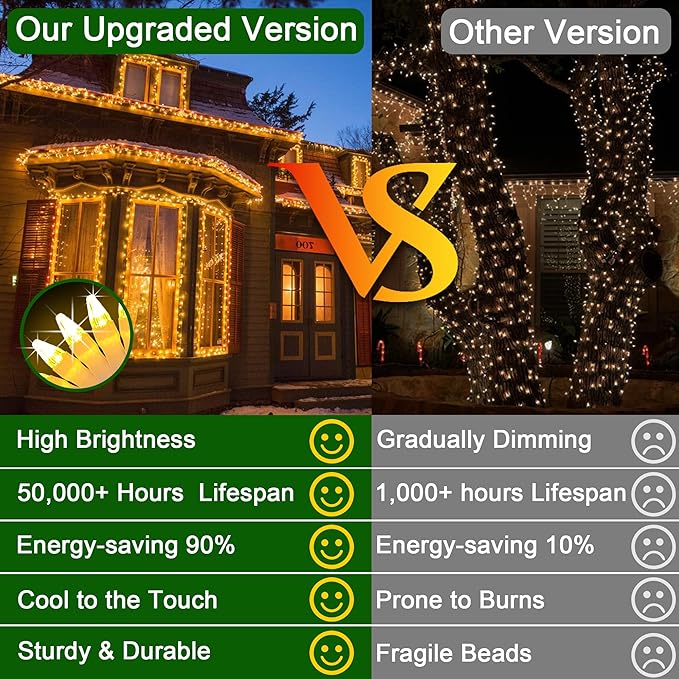 180 LED 59FT Fairy String Lights, LED Christmas Lights with 8 Modes, Connectable Indoor String Lights with Timer Memory for Outdoor Tree Fence Garden Bedroom Wedding Christmas Decorations Warm White