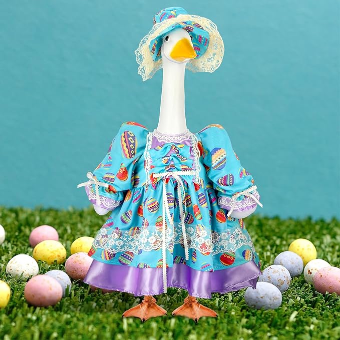 Suzile Easter Goose Outfit Clothes for 23 High Cement for Plastic Lawn Clothing Porch Goose Clothes Lawn Garden Costume