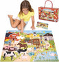BONNYCO Giant Floor Puzzles for Kids of Farm Animals with 48 Large Pieces. Jumbo Puzzle 36.2 x 24.4 in, Gifts for Boys and Girls, Educational Kids Toys Ages 2-8