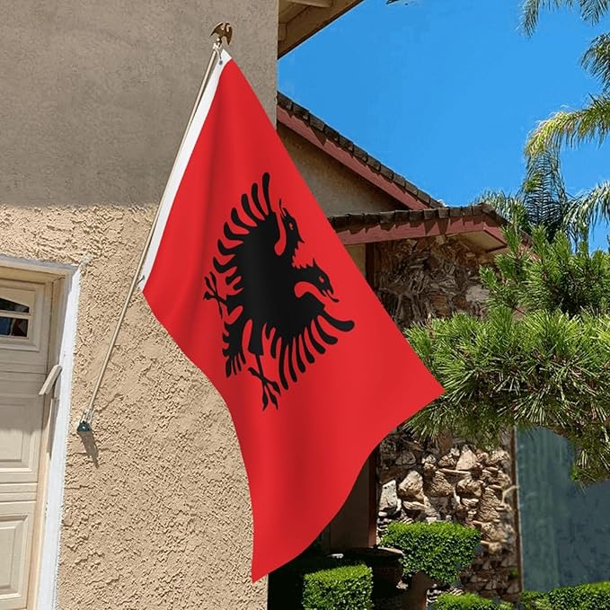 Albania Albanian Flag Garden Yard House 2x3 ft Flags Double Sided Print Banner Indoor Outdoor Party Home Decorations for Boat Dorm House Balcony