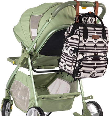 Wrangler Aztec Backpack Organized Daypack Travel Baby Bag with Stroller Strap and Side Bottle Pockets