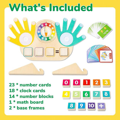 QEF Montessori Toys for 3 4 5 Year, Educational Math Manipulatives Number Counting Blocks for Kids, Preschool Learning Toys for Toddlers 2-4