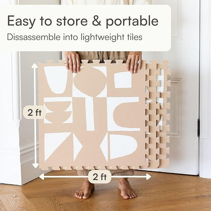 Lillefolk Baby Play Mat for Floor – 6x6ft Terracotta | Soft Non Toxic Premium EVA Foam Tiles for Tummy Time, Crawling & Playroom – Waterproof Interlocking Floor Mat for Babies & Toddlers (9 Tiles)