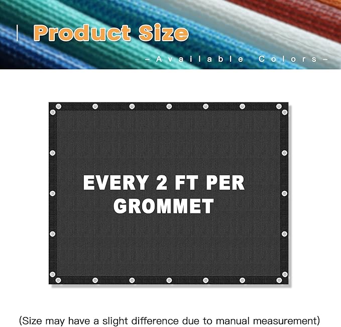 VICLLAX Shade Fabric Sun Shade Cloth Privacy Screen with Grommets for Patio Garden Pergola Cover Canopy Carport 12x20 FT, Graphite