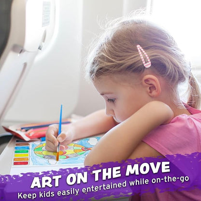 Imagination Works® Paint with Water Books for Kids, 3 Pack | Watercolor Coloring Book Set for Toddler Activities | Spillproof Kids Paint Palettes on Each Page (Jungle, Vehicles, Woodland)