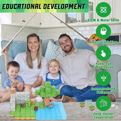 Magnetic Blocks 200PCS STEM Toys for Kids Ages 3-8, Magnet Building Blocks Educational Construction Kit, Creative Magnetic Tiles Stacking Blocks，Birthday Gifts for Toddler Boys